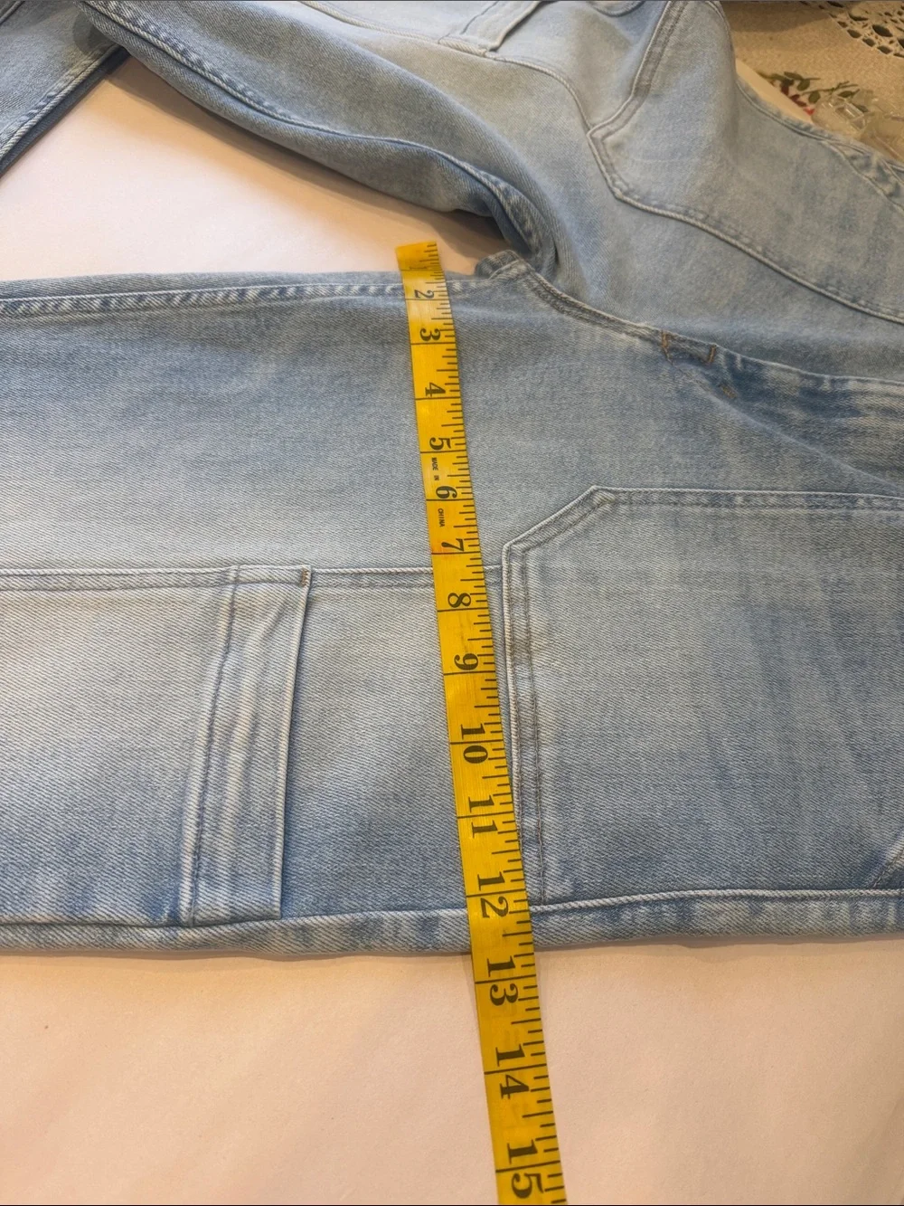 MOTHER Washed Light Blue Straight Jeans 30 NWT Double Pocket high waisted